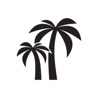 Palmiye ağacı ikonu vektör tasarımı tropikal ağaç sembolü