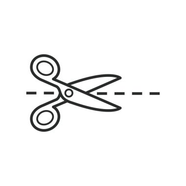 makas simgesi vektör tasarımı illüstrasyon kesim sembolü