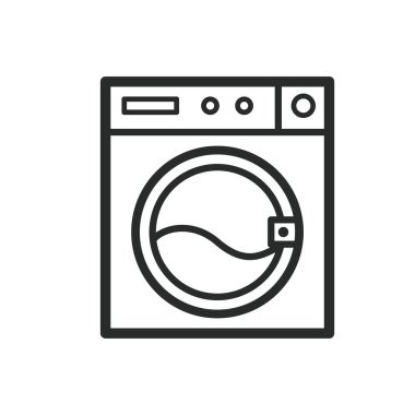 çamaşır makinesi ikon vektör tasarımı çizimi