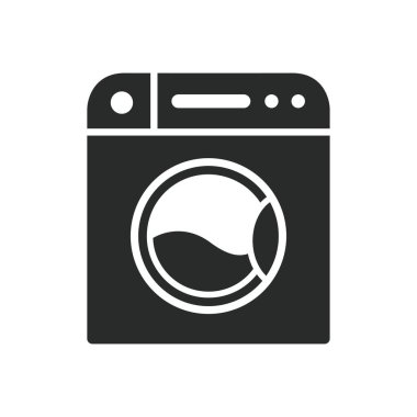 çamaşır makinesi ikon vektör tasarımı çizimi