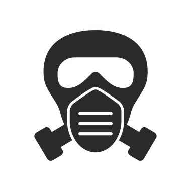 gaz maskesi ikon vektör tasarımı illüstrasyon koruyucu kavramı