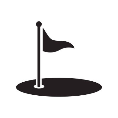 Golf bayrağı ikonu vektör tasarımı illüstrasyonu