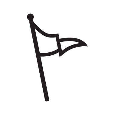 Golf bayrağı ikonu vektör tasarımı illüstrasyonu