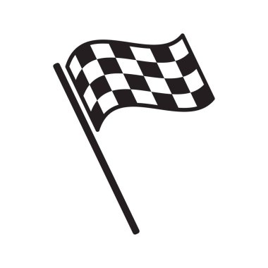 Yarış bayrağı ikonu vektör tasarımı illüstrasyonu