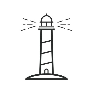 deniz feneri simgesi grafik vektör çizimi