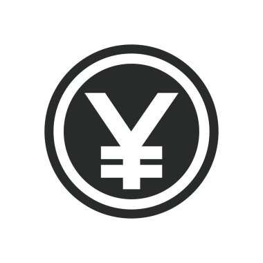 Yen para birimi simgesi grafik vektör illüstrasyonu