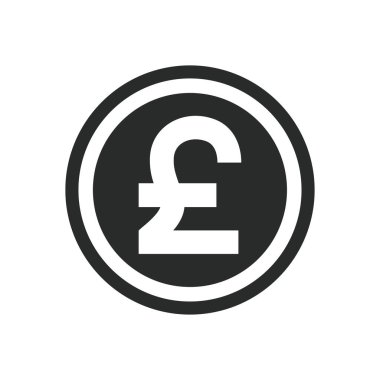Pound para birimi simgesi grafik vektör çizimi