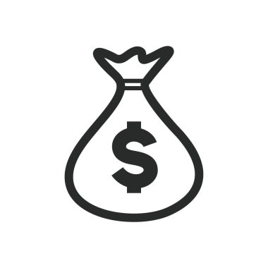 Para çantası simgesi grafik vektör illüstrasyonu