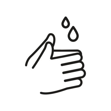 El yıkama ve el dezenfektanı ikonu grafik vektör tasarımı çizimi