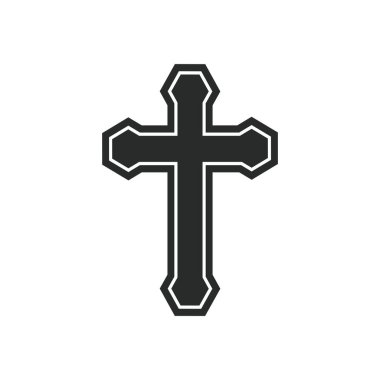 Hristiyan çapraz simgesi grafik vektör tasarımı çizimi