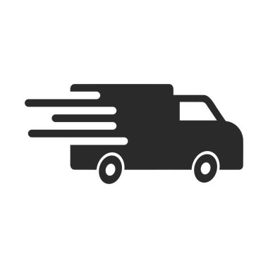 Teslimat simgesi grafik vektör tasarımı illüstrasyonu