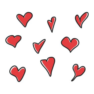 Aşk karalama sanatı tasarım vektör çizimi