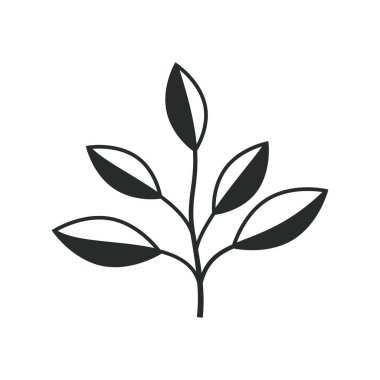 Kadın yaprak ikonu grafik vektör tasarımı çizimi