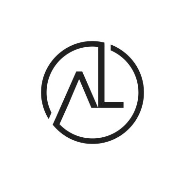 AL monogram logo tasarımı çizimi