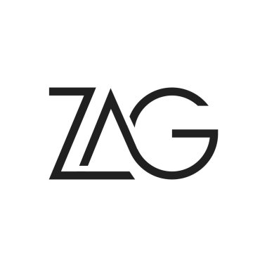 ZAG monogram logo tasarımı illüstrasyonu