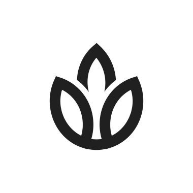 Yaprak logosu vektör tasarımı çizimi