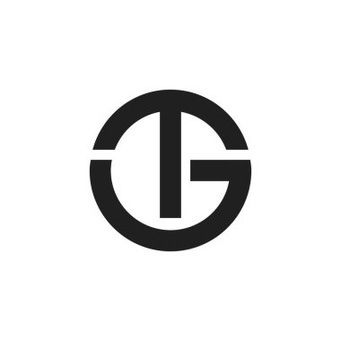 T G monogram logo vektör tasarımı çizimi