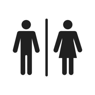 Tuvalet işareti ikon vektör tasarımı çizimi