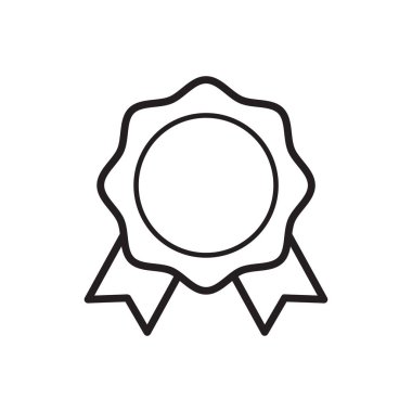 Ödül kurdele ikonu. Kazanan ve başarı sembolü. Düz Vektör illüstrasyonu