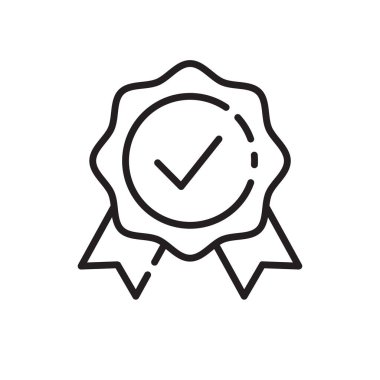 Düz stil ödül ikonu. Beyaz izole edilmiş arka planda madalya vektör çizimi. Ödül iş konsepti.