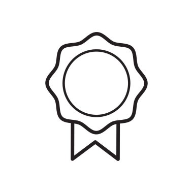 Düz stil ödül ikonu. Beyaz izole edilmiş arka planda madalya vektör çizimi. Ödül iş konsepti.