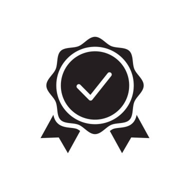 Onaylanmış madalya ikon vektörü. Onaylanmış madalya sembolü. Kalite garantisi işareti.