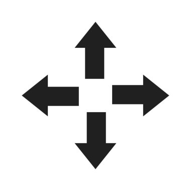 Düz stil ok simgesi. Beyaz izole arkaplanda ok vektör çizimi. Yönlendirme kavramı