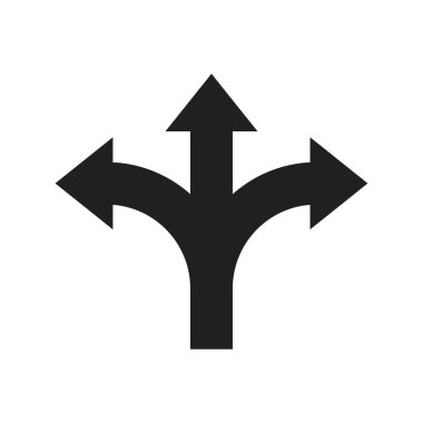 Düz stil ok simgesi. Beyaz izole arkaplanda ok vektör çizimi. Yönlendirme kavramı