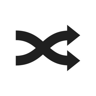 Düz stil ok simgesi. Beyaz izole arkaplanda ok vektör çizimi. Yönlendirme kavramı