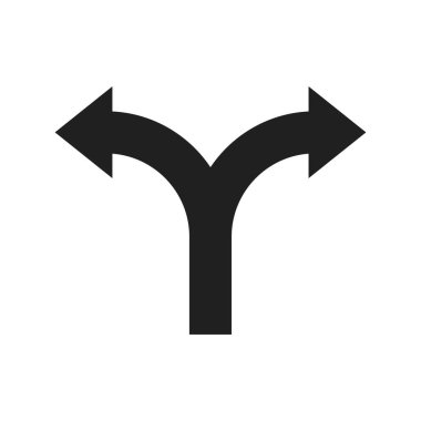 Düz stil ok simgesi. Beyaz izole arkaplanda ok vektör çizimi. Yönlendirme kavramı