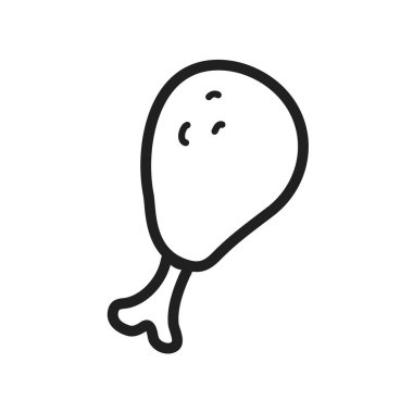 Düz stil tavuk ikonu. İzole edilmiş beyaz arkaplanda tavuk vektörü çizimi.