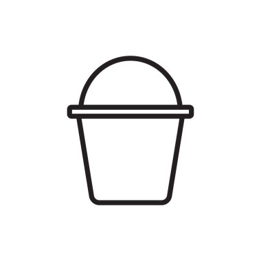 Kova simgesi düz stil. Beyaz izole edilmiş arkaplanda kova vektör çizimi.