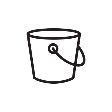 Kova simgesi düz stil. Beyaz izole edilmiş arkaplanda kova vektör çizimi.