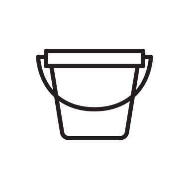 Kova simgesi düz stil. Beyaz izole edilmiş arkaplanda kova vektör çizimi.