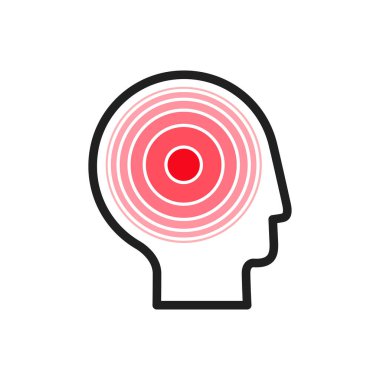 Baş ağrısı simgesi vektör tasarımı çizimi