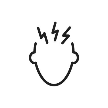 Baş ağrısı simgesi vektör tasarımı çizimi