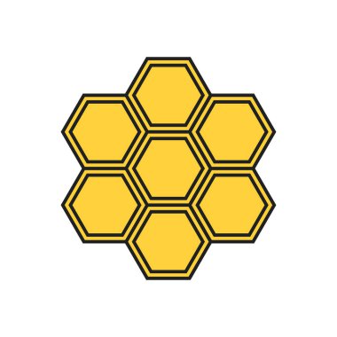 Bal peteği simgesi vektör tasarımı illüstrasyonu