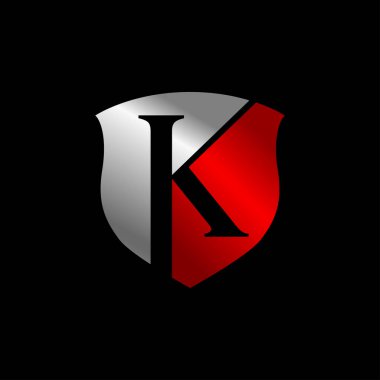 Kalkan logo tasarımı illüstrasyonlu K