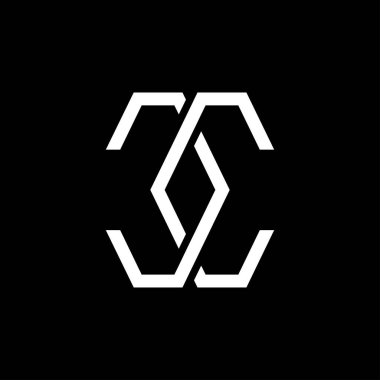 CC monogram logo tasarımı çizimi