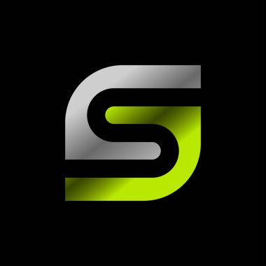 S logo simgesi vektör tasarımı çizimi