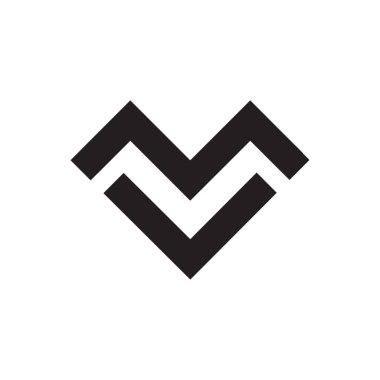 M V harfi logosu. M V ilk monogram logo tipi. Vektör tasarım ögesi veya simgesi