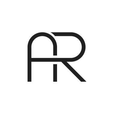 AR monogram harfleri logo vektör tasarımı illüstrasyonu