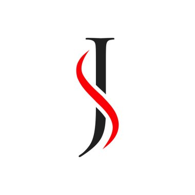 J S monogram, logo vektör tasarımı çizimi