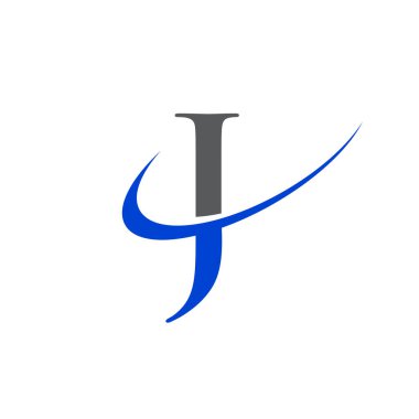 J logotype vektör tasarımı çizimi