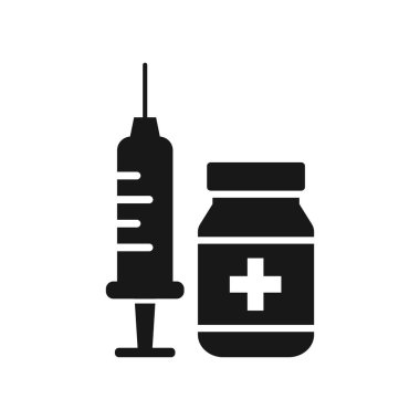 Aşı ikonu vektör tasarımı çizimi