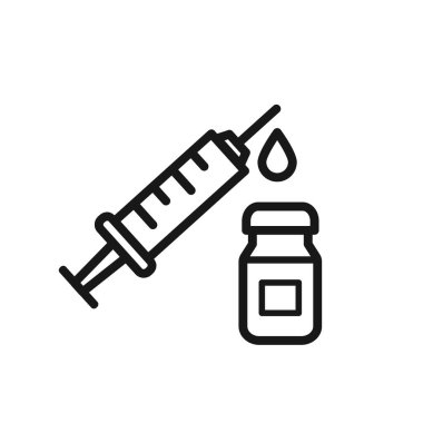 Aşı ikonu vektör tasarımı çizimi