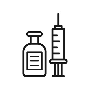 Aşı ikonu vektör tasarımı çizimi