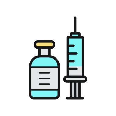 Aşı ikonu vektör tasarımı çizimi