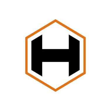 H altıgen logo vektör tasarımı çizimi