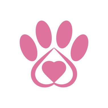 sevgi evcil hayvan logosu vektör tasarımı illüstrasyonu
